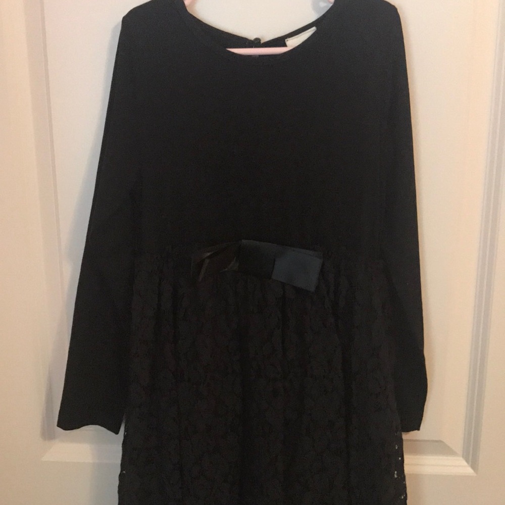 Girls Tween Black Party Lace Dress Bow 13